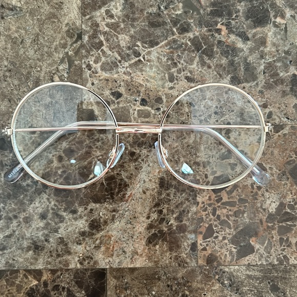 Harry Potter round glasses in gold. These are NOT flimsy. Excellent condition! - Picture 2 of 3